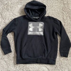 Under Armour youth black threadborne coldgear loose hoodie w/pocket sz XL EUC